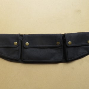 Ceinture Festival Travel Money, sac banane en toile de coton, modèle 4 poches noir