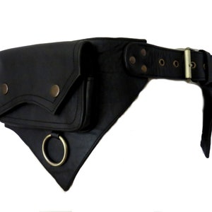 black leather fanny pack