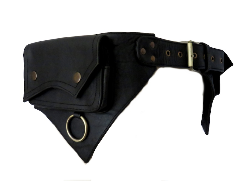 black leather fanny pack