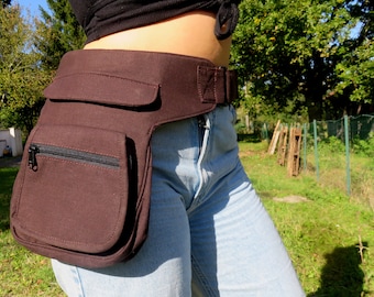 Ceinture utilitaire , Hip Bag , Ceinture de voyage , Pochette Modèle Marron