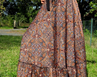 Summer Frill Skirt - Brown Boheme Hippie Skirt