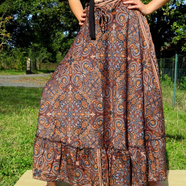 Summer Frill Skirt - Brown Boheme Hippie Skirt