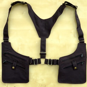 Brown Holster bag , Festival Holster in cotton canvas
