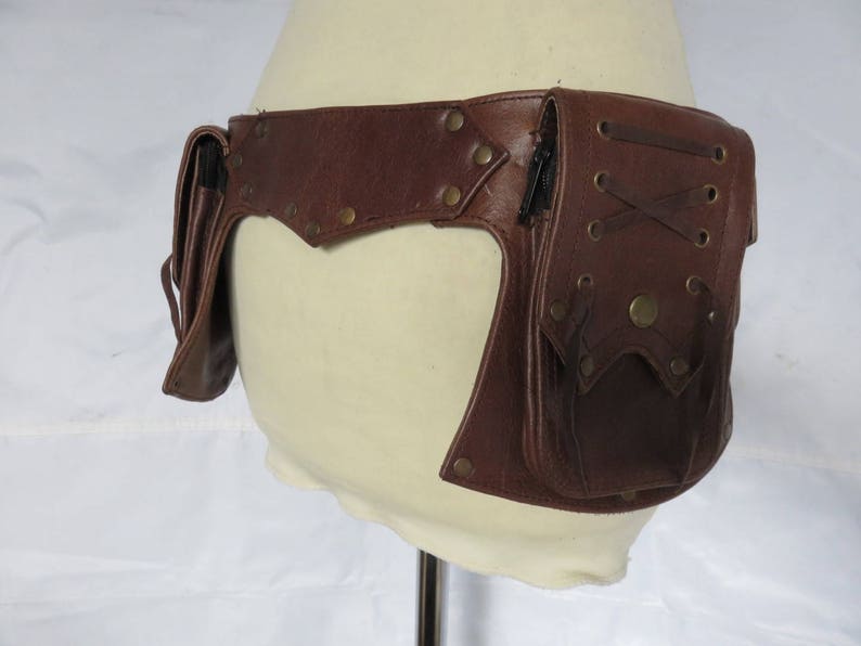 Utility Belt In Dark Brown Leather Anvil Model Pack Burning Man Hippie