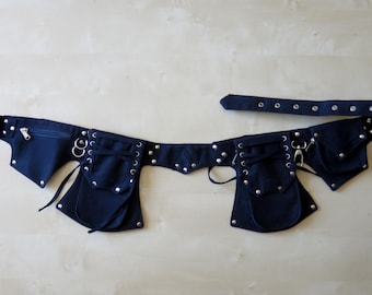 Festival Belt , Utility belt , Anvil Model with Silver Fittings , Bum Bag - Burning Man Bag  - fits all size phones