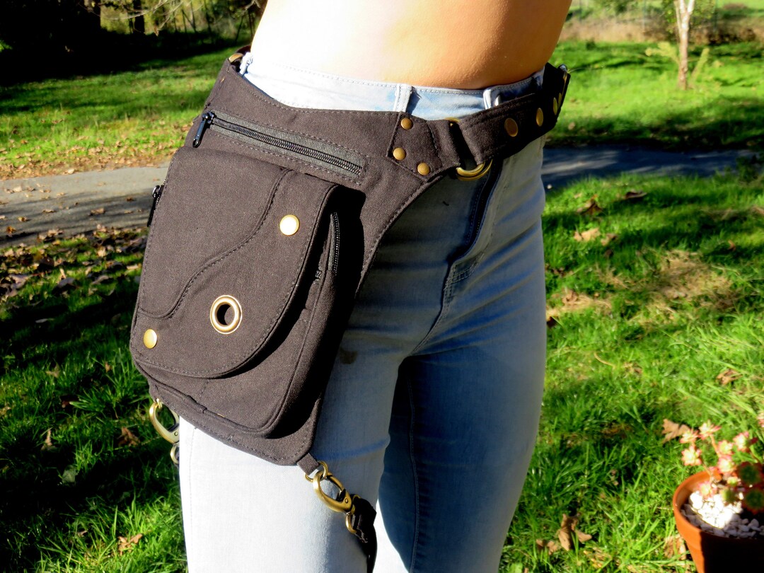 Hip Bag , Pocket Belt , Festival Utility Belt in Cotton Canvas , Circle ...