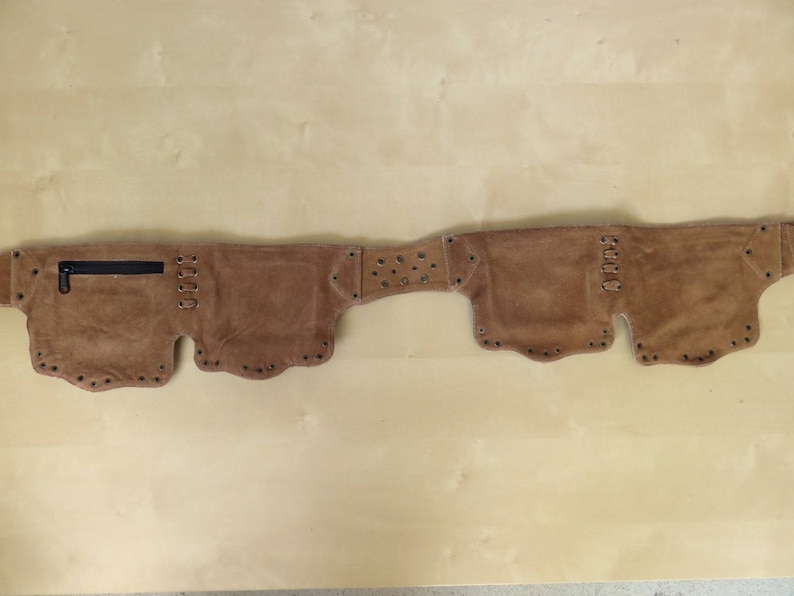 Steampunk Utility belt psytrance style in suede Autumn Flower Model image 5