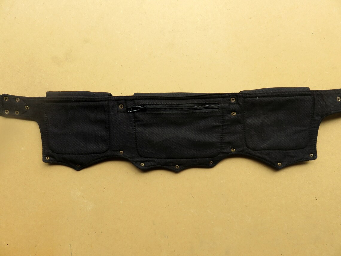 Utility Belt in Black Cotton Canvas Boomtown Model Etsy