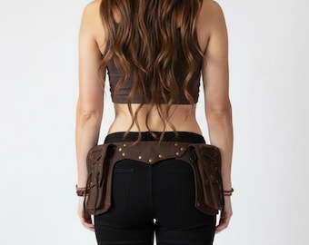 Utility belt - Bumbag - Hip Bag - Festival Belt - Anvil Model Brown