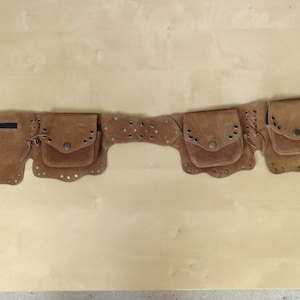 Steampunk Utility belt psytrance style in suede Autumn Flower Model image 4