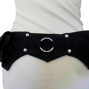 Utility Belt ,  Pocket Belt , Hip Bag , Bum Bag , Festival Fanny Pack  - Ring Model with Silver Fittings