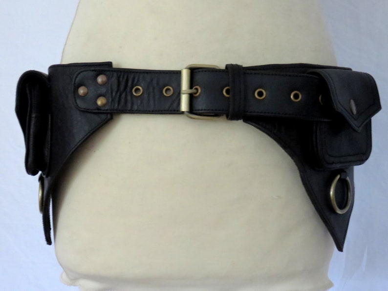 black leather utility belt