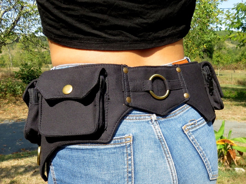 Utility Belt ,  Pocket Belt , Hip Bag , Bum Bag , Festival Fanny Pack  - Ring Model 
