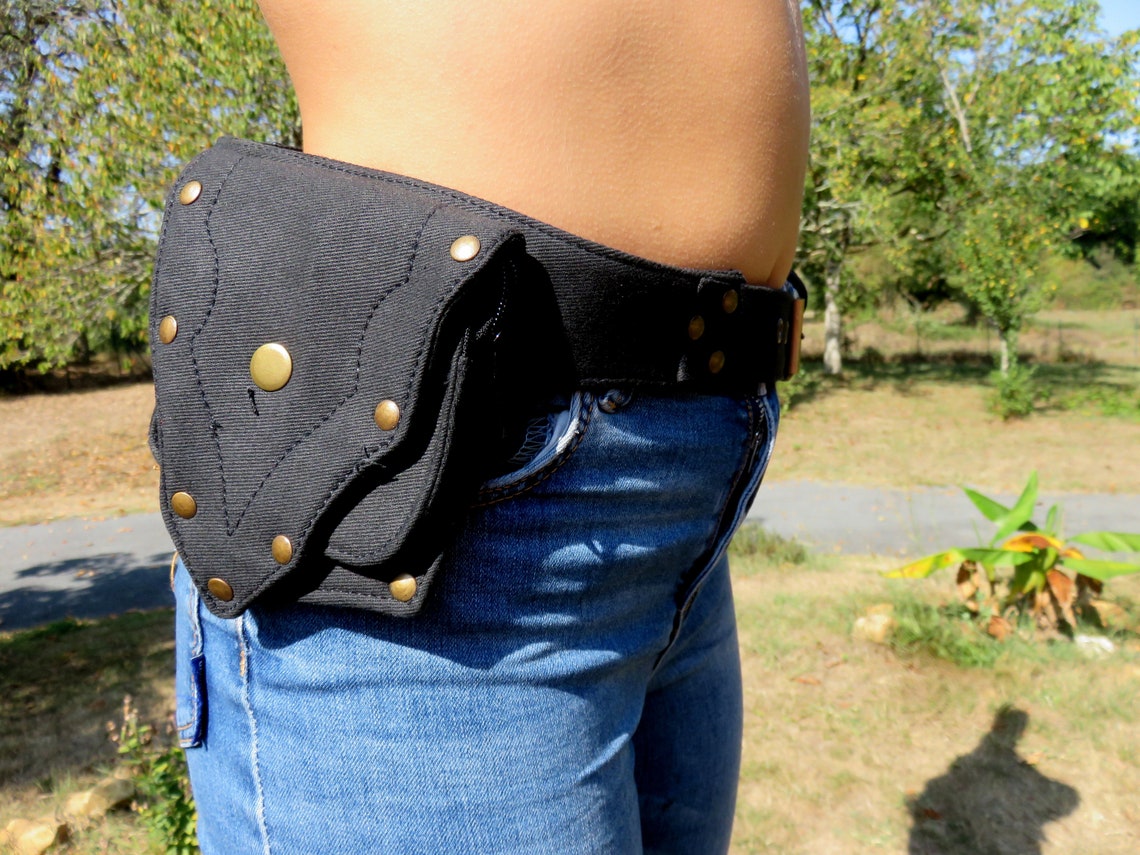 Utility Belt in Black Cotton Canvas Boomtown Model Etsy