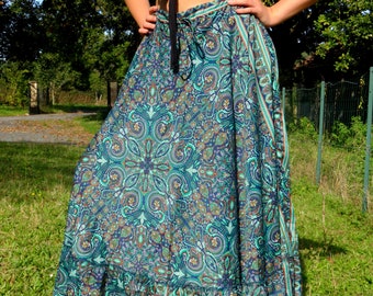 Summer Frill Skirt - Blue Boheme Hippie Skirt