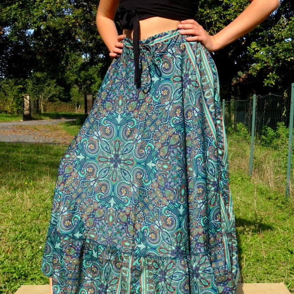 Summer Frill Skirt - Blue Boheme Hippie Skirt