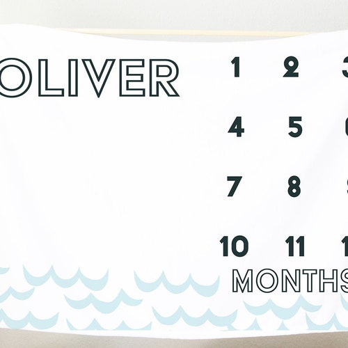 Seashell Starfish Beach Milestone Blanket Personalized Baby Etsy