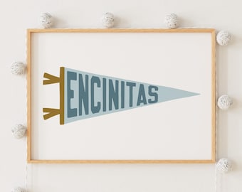 Encinitas Pennant Print: Modern Beach House Decor (Digital Download)