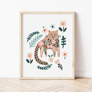 Cheetah Printable Wall Art • Safari Animal Wall Art for Baby Nursery • Girls Bedroom Cheetah Art • Boho Toddler Kids Room Decor