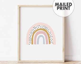 Modern Rainbow Print: Boho Kids Room Decor