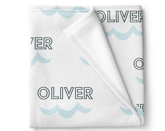 Name Blanket Swaddle Blanket Organic Baby Blanket Organic Swaddle Dolphin Blanket Ocean Theme Ocean Nursery