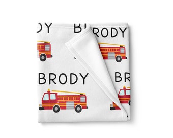 fire truck swaddle blanket