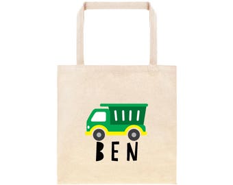 Fire Truck Personalized School Tote Bag Custom Canvas Fire Truck Book Bag Firefighter Bag Kindergarten Fire Truck Preschool