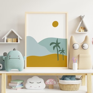 Palm Tree Print: Abstract Beach Art for Kids (Digital Printable)
