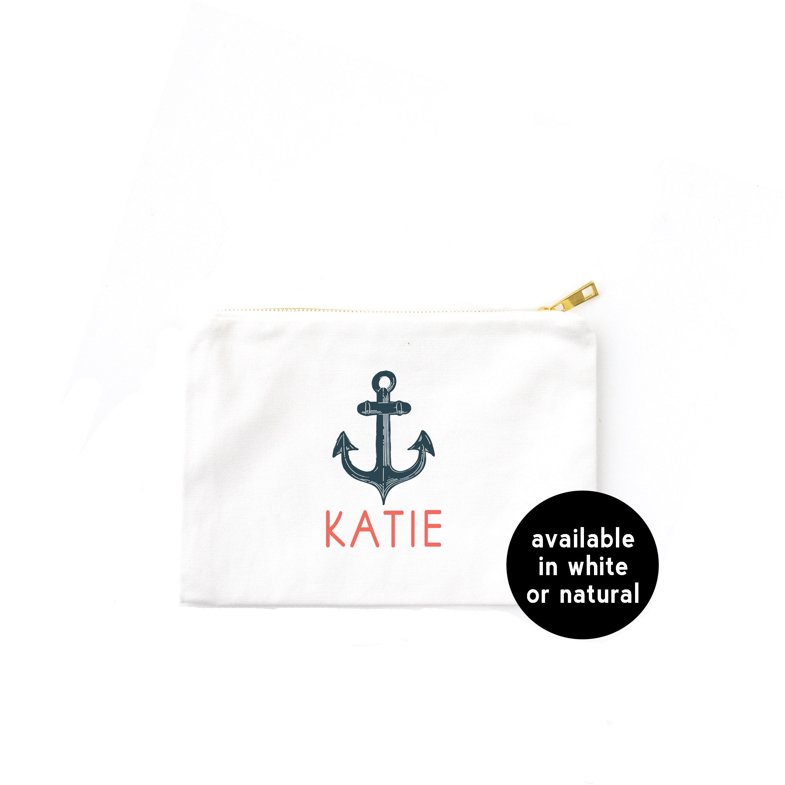 Anchor Personalized Cosmetic Bag / Custom Nautical Makeup Bag Etsy UK