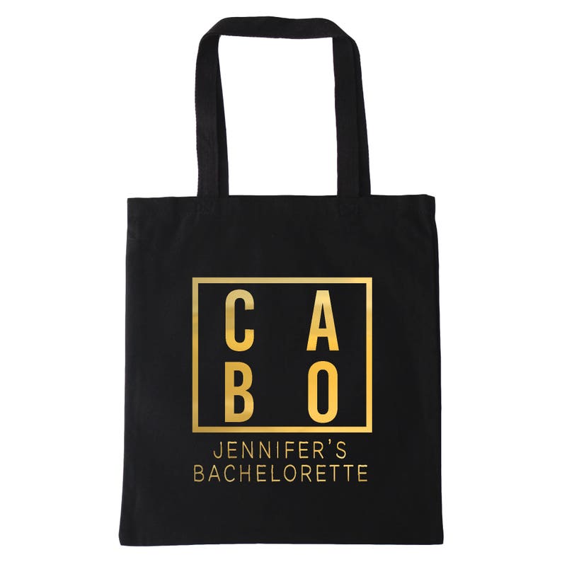 Cabo Bachelorette Personalized Tote Bag Gold Silver Personalized Modern Cabo Bachelorette Birthday Tote Bag