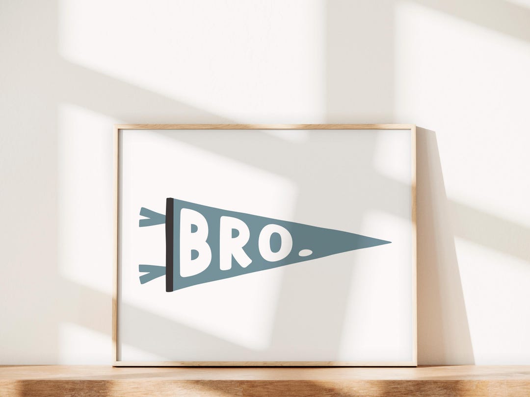 Bro Pennant Flag Art: Modern Boys Room Decor (digital Download) - Etsy