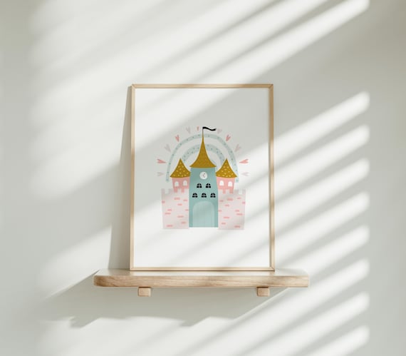 Fairytale Castle Art Print: Princess Nursery Decor (Digital Download)