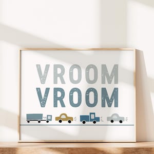 キッズカーウォールアート：乗り物を使った保育園のデコレーション（デジタルダウンロード）
