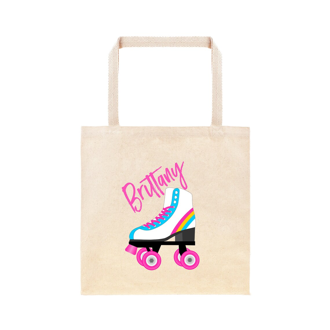 80's Rollerskate Personalized School Tote Bag // Custom Etsy