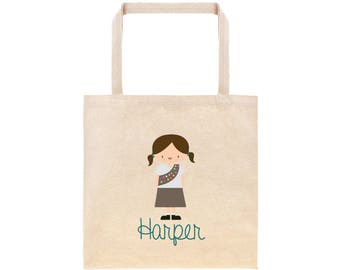 Brownie Girl Scout Personalized School Tote Bag // Custom Brownie Scout Book Bag // Girl Scout Personalized Tote Bag