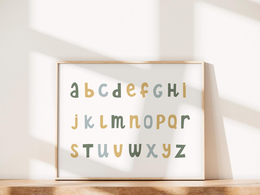 Alphabet Wall Art Print / Simple and Modern Letters Chart Wall Art for ...