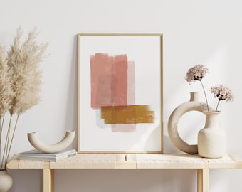 Abstract Brush Strokes Art Print: Terracotta Burnt Orange (Digital Download)