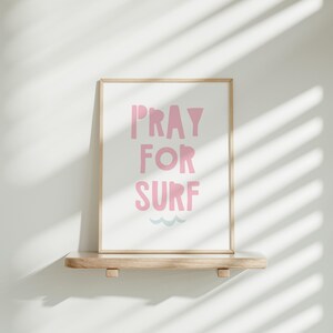 Pray for Surf Print: Strand-Dekor Kinderzimmer Dekor (Digitaler Download)