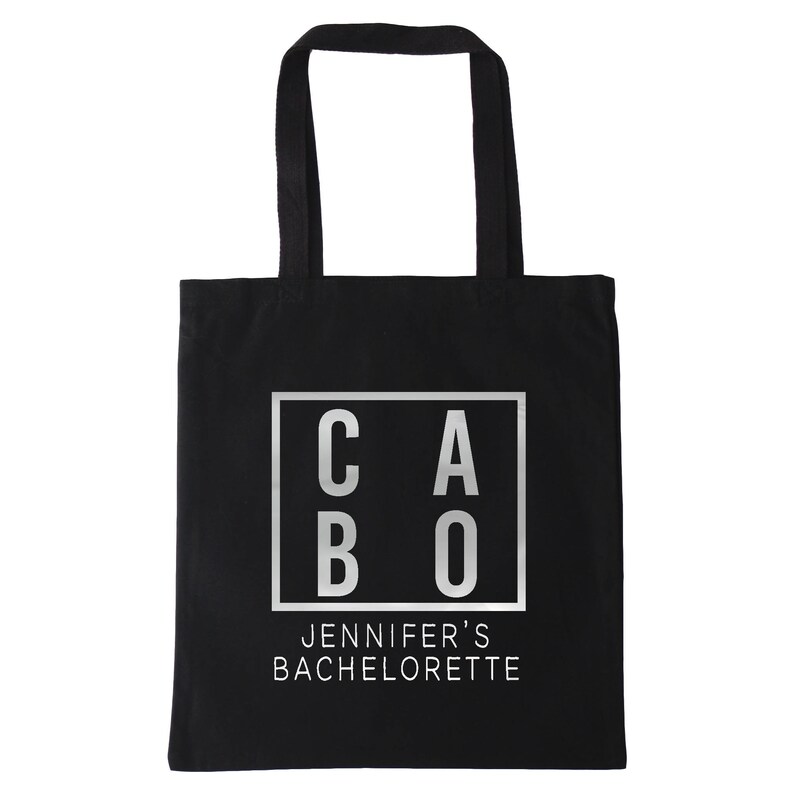 Cabo Bachelorette Personalized Tote Bag Gold Silver Personalized Modern Cabo Bachelorette Birthday Tote Bag