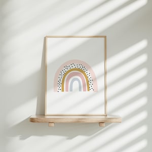 Rainbow Print / Modern Rainbow Wall Art for Girls Bedroom  / Boho Toddler Kids Room Decor / Digital Printable Wall Art /
