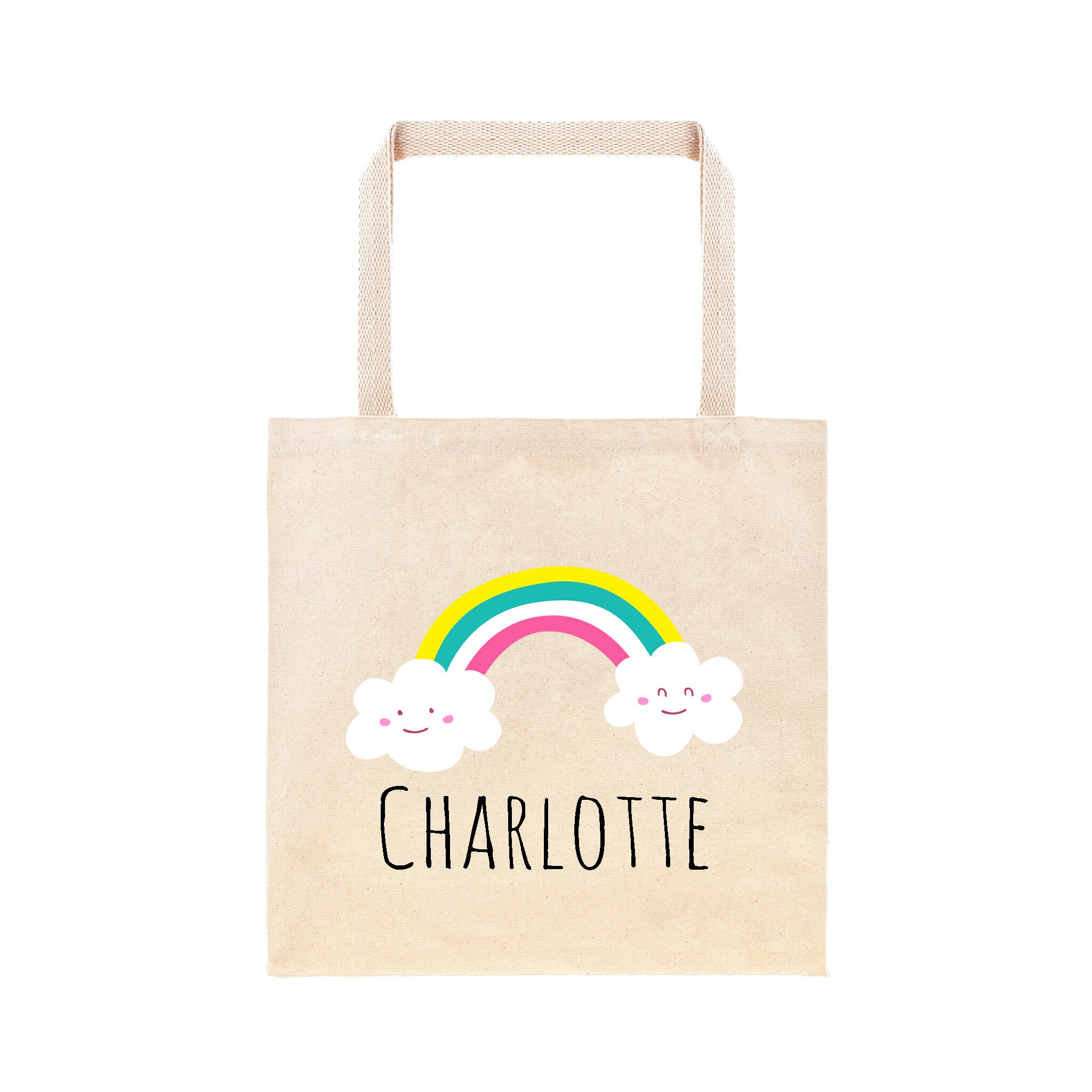 Personalized Rainbow School Tote Bag: Custom Kids Book Bag - Etsy