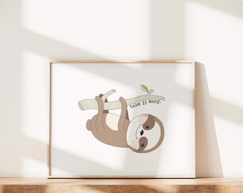 Take it Easy! Sloth Wall Art