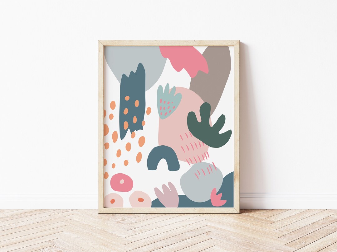 Abstract Art Print Boho Geometric Shapes Printable Wall Art Modern ...