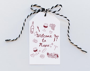 Welcome to Napa Gift Tag: DIY Printable Event Favor (PDF)