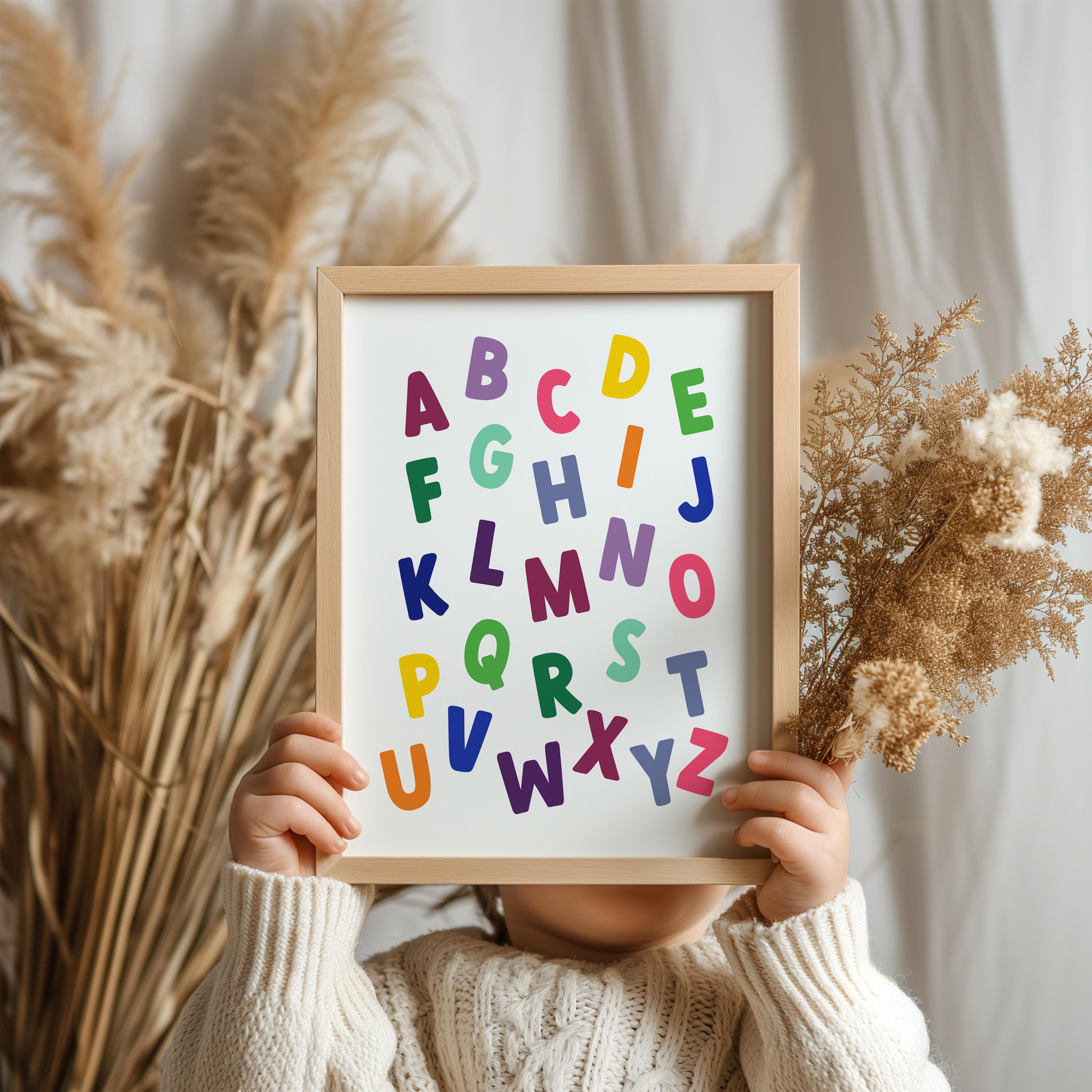 Bright Abc Colorful Alphabet Wall Art Printable β Bright ABC Kids Room Poster ...