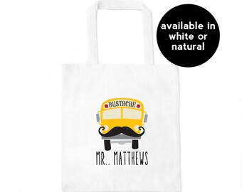 Personalized Teacher Tote Bag Monogram Teacher Appreciation Gift Custom Teacher Gifts for Last Day of School