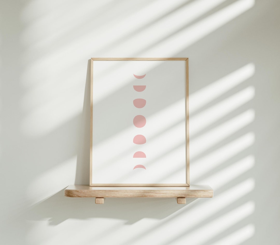 Pink Moon Phases Art Print: Modern Boho Nursery Decor (digital Download ...