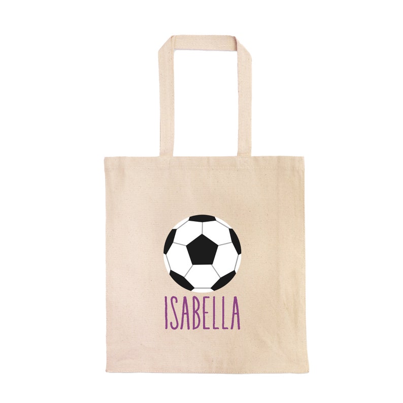 Personalized Girls Soccer Tote Bag, Custom Monogrammed Soccer Ball Bag, Sports Tote Bag, Kindergarten Bag image 1