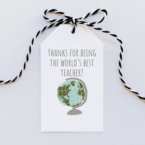 Afdrukbaar cadeaulabel leraar, bedankt dat je de beste leraar ter wereld bent, doe-het-zelfeindejaarscadeau, waardering leraar, kaart direct downloaden