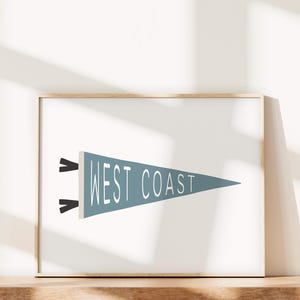 West Coast Pennant Flag Print: Beach House Decor (Digital Download)